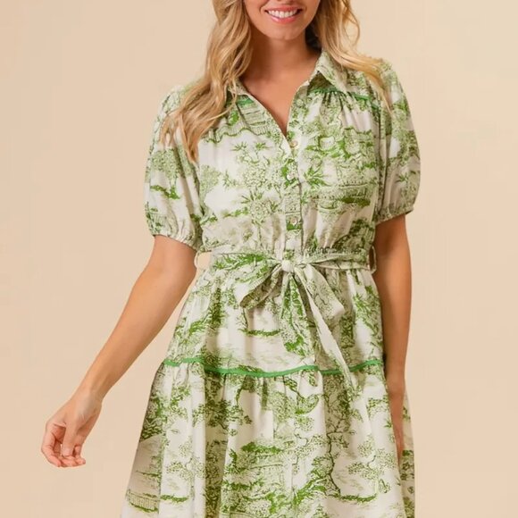 BiBi Woven Printed Tiered Dress - Picture 10 of 16